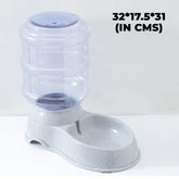 Kuber Industries Dog Food Bowl|Drinking Fountain Cat & Dog Bowl|Reusable,Durable|Bowl with Refillable Water Bottle|Stylish Dog Accessories for Indoor & Outdoor Use|LS147GR|3500ML|Grey (Pack of 5)